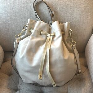 Cream Coach Duffle with Drawstring